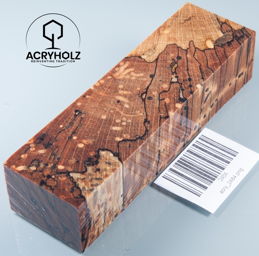 [2484] Buche gestockt stabilisiert Griffblock | 140x40x30 | Messergriff 2484