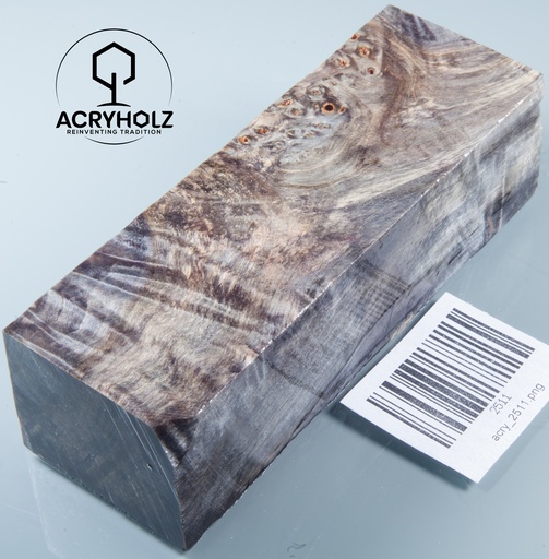 [2511] Kastanie Maser Griffblock stabilisiert | 130x45x35 | ACRYHOLZ | Messergriff | 2511