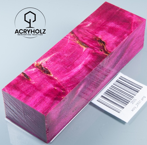 [2531] Pappel Maser stabilisiert Griffblock | 130x40x30| ACRYHOLZ | Messergriff 2531