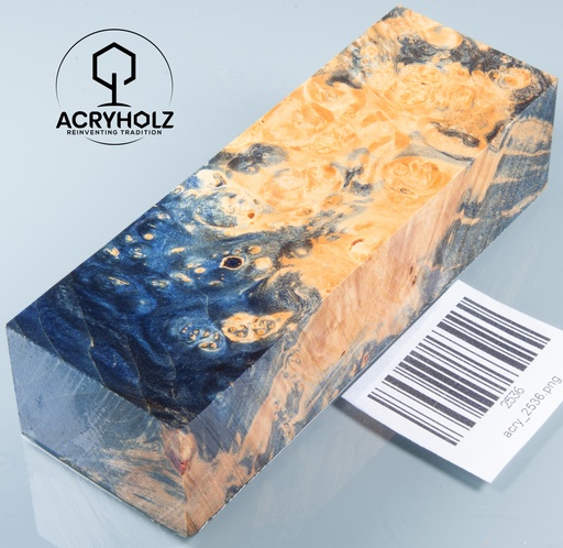 [2536] Eschenahorn Maser Griffblock stabilisiert | 120x40x30 | acryholz | 2536