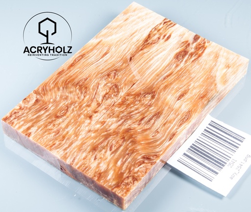 [2541] Radica di Betulla Guancette per Manico Stabilizzato | 120x40x10 | acryholz | Manico per Coltello | 2541