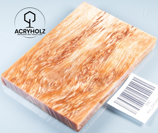 [2542] Abedul Burl Cachas Estabilizado | 120x40x10 | acryholz | Mango de Cuchillo | 2542