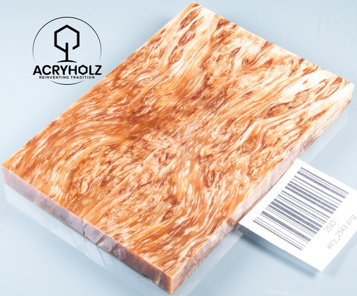 [2543] Birke Maser Griffschalen stabilisiert | 120x40x10 | acryholz | Messergriff | 2543