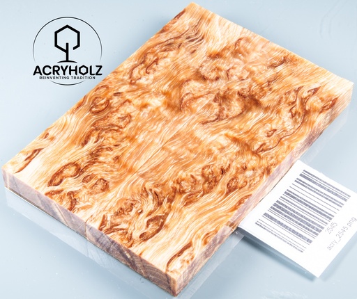 [2545] Birke Maser Griffschalen stabilisiert | 120x40x10 | acryholz | Messergriff | 2544 (Kopie)