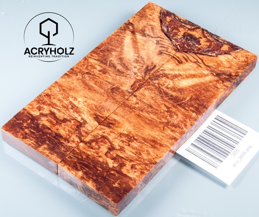 [2655] Maple Burl Handle Scales Stabilized | 140x40x10 | acryholz | Knife Handle | 2655
