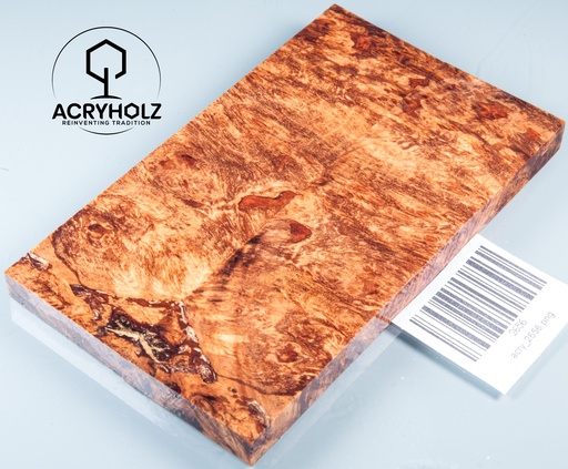 [2656] Ahorn Maser Griffschalen stabilisiert | 140x40x10 | acryholz | Messergriff | 2656