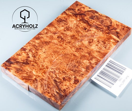 [2661] Radica di Acero Guancette per Manico Stabilizzato | 140x40x10 | acryholz | Manico per Coltello | 2661