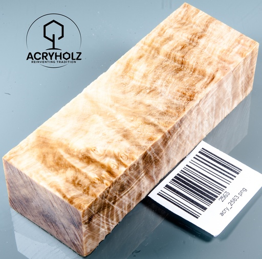 [2563] Kastanie Maser Griffblock stabilisiert | 120x40x30 | ACRYHOLZ | Messergriff | 2563