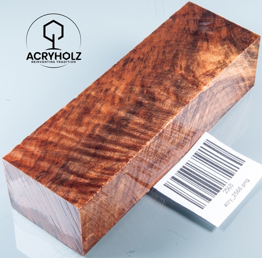 [2568] Ahorn Maser Griffblock stabilisiert | 130x40x30 | acryholz | 2568