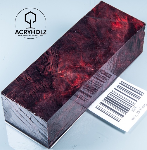[2576] Poplar Burl Stabilized Handle Block | 120x40x30 | ACRYHOLZ | Knife Handle 2576