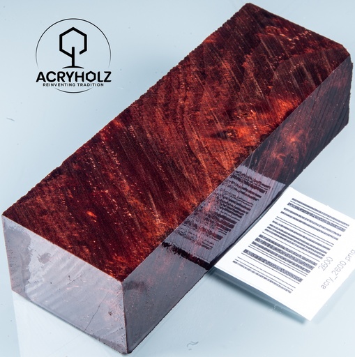 [2600] Pappel Maser stabilisiert Griffblock | 120x40x30| ACRYHOLZ | Messergriff 2600