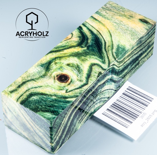 [2605] Pappel Maser stabilisiert Griffblock | 120x40x30| ACRYHOLZ | Messergriff 2605