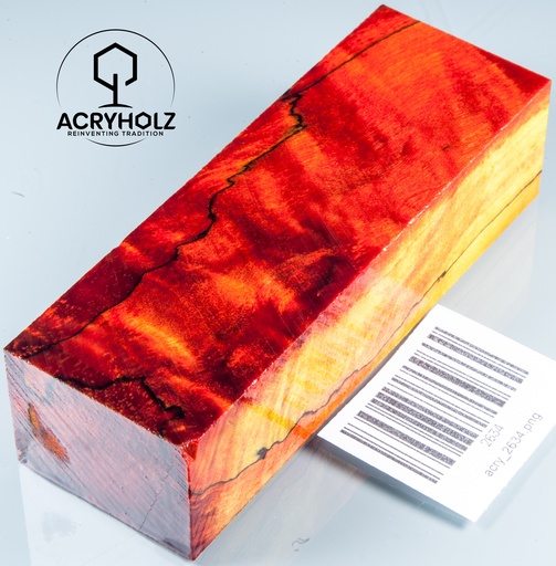 [2634] Radica di Pioppo Stabilizzato Blocco per Manico | 120x40x30 | ACRYHOLZ | Manico per Coltello 2634