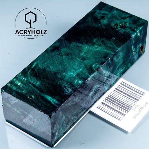 [2705] Pappel Maser stabilisiert Griffblock | 120x40x30| ACRYHOLZ | Messergriff 2705