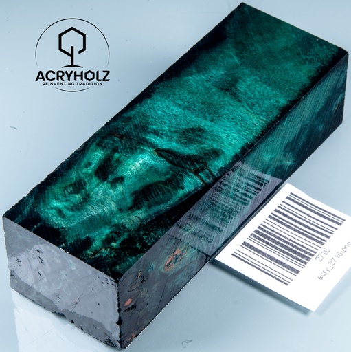 [2716] Pappel Maser stabilisiert Griffblock | 120x40x30| ACRYHOLZ | Messergriff 2716
