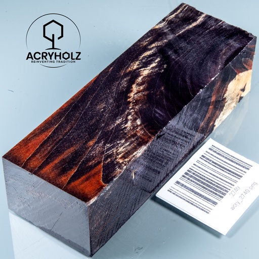 [2740] Loupe de Peuplier Stabilisé Bloc pour Manche | 120x40x30 | ACRYHOLZ | Manche de Couteau 2740