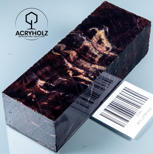[2744] Radica di Pioppo Stabilizzato Blocco per Manico | 120x40x30 | ACRYHOLZ | Manico per Coltello 2744