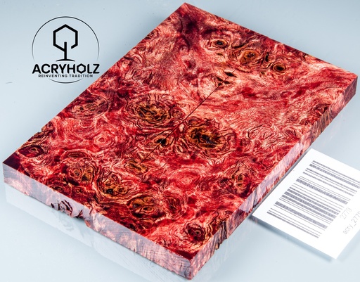 [2779] Pappel Griffschalen stabilisiert | 120x40x10| ACRYHOLZ | Messer | Griffholz 2779