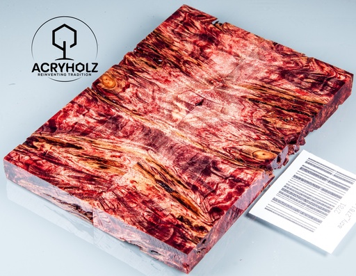 [2781] Pappel Griffschalen stabilisiert | 120x40x10| ACRYHOLZ | Messer | Griffholz 2781