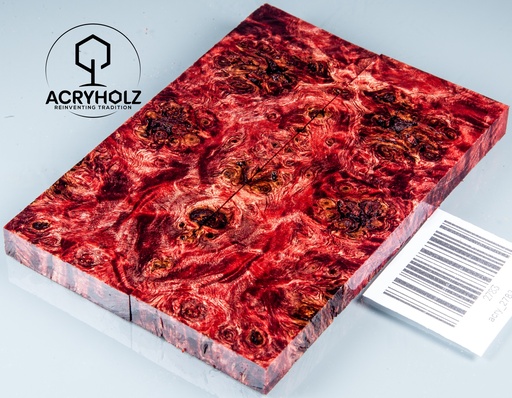 [2783] Pappel Griffschalen stabilisiert | 120x40x10| ACRYHOLZ | Messer | Griffholz 2783