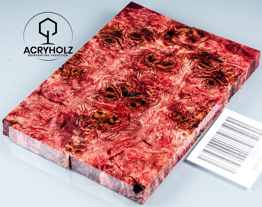 [2784] Pappel Griffschalen stabilisiert | 120x40x10| ACRYHOLZ | Messer | Griffholz 2784