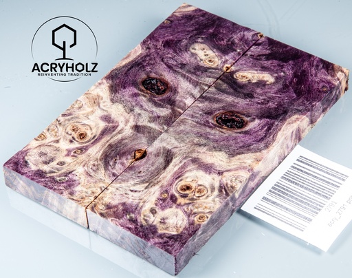 [2791] Pappel Griffschalen stabilisiert | 120x40x10| ACRYHOLZ | Messer | Griffholz 2791