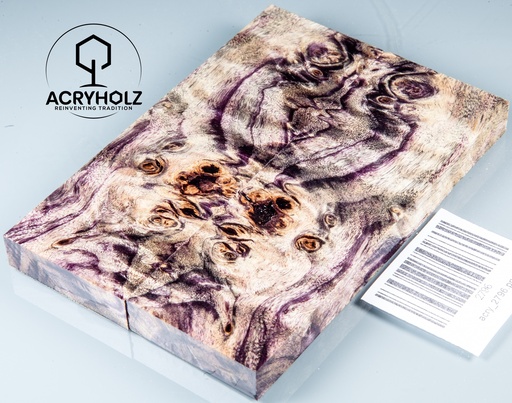 [2796] Pappel Griffschalen stabilisiert | 120x40x10| ACRYHOLZ | Messer | Griffholz 2796