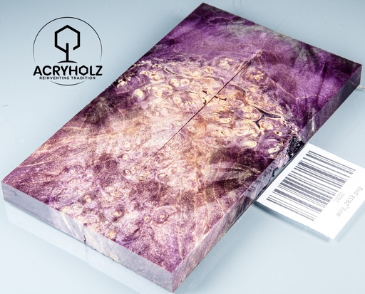 [2832] Eschenahorn Maser stabilisiert | acryholz | 140x40x10 | Griffschalenpaar 2832