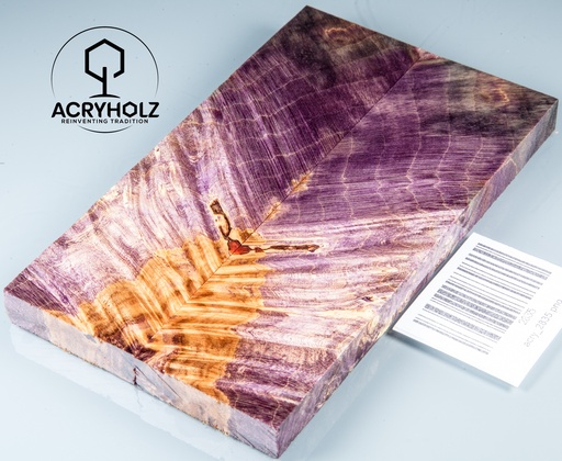 [2835] Eschenahorn Maser stabilisiert | acryholz | 140x40x10 | Griffschalenpaar 2835