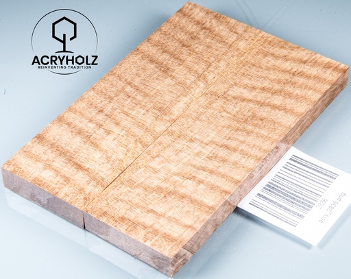 [2836] Walnuss Griffschalen geriegelt stabilisiert | 130x40x10 | acryholz | 2836