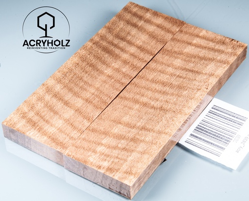 [2839] Walnuss Griffschalen geriegelt stabilisiert | 130x40x10 | acryholz | 2839