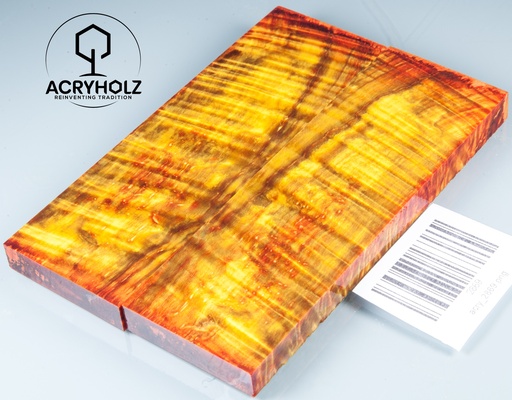 [2869] Coppia di guancette per manico in radica di ippocastano stabilizzata | 130x40x10 | ACRYHOLZ | 2869