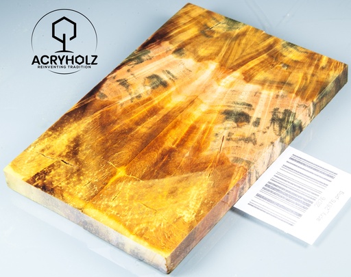 [2876] Okładziny na rękojeść ze stabilizowanego drewna kasztanowca | 130x40x10 | ACRYHOLZ | Rękojeść noża | 2876