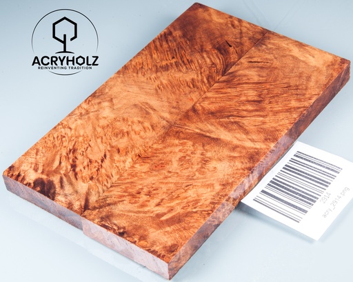 [2914] Ahorn Maser Griffschalen stabilisiert | 130x40x10 | acryholz | Messergriff | 2914