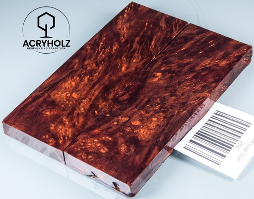 [2919] Ahorn Maser Griffschalen stabilisiert | 120x40x10 | acryholz | Messergriff | 2919
