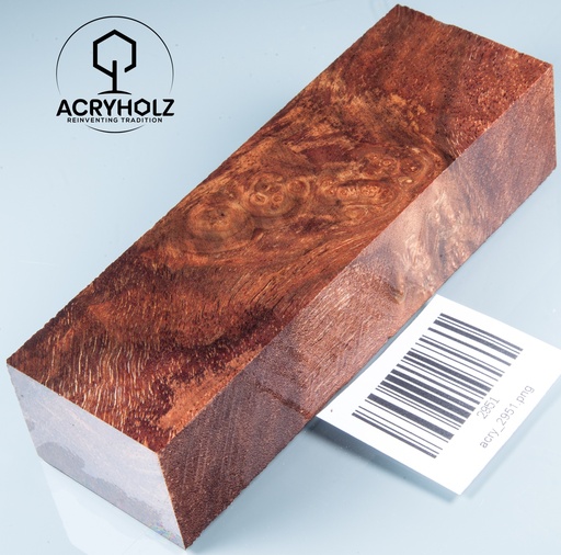 [2951] Walnuss Maser Griffblock stabilisiert | 130x40x30 | acryholz | 2951